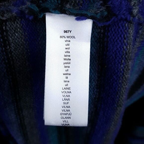 PAUL SMITH Mens Sweater XL Blue Purple Stripe Pullover Crew Wool Knit Logo $325 - Picture 5 of 8